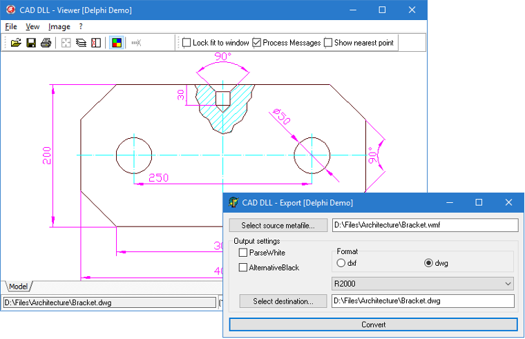 Export to CAD via Windows Metafile in CAD DLL