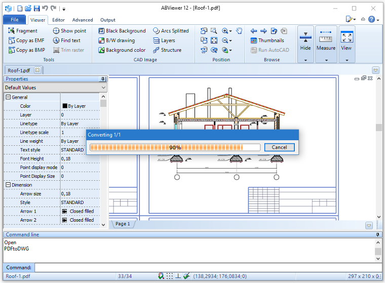 PDF to DWG in ABViewer