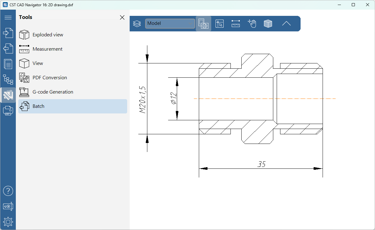 The Batch Conversion feature in CST CAD Navigator 16