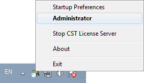 Running the Administration Console in the Windows notification area